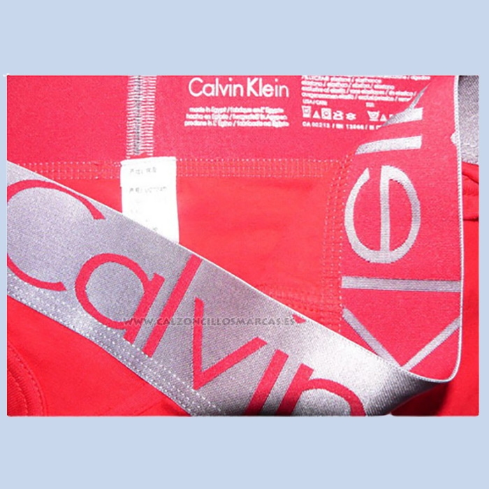 Slip Calvin Klein Hombre Steel Blateado Rojo